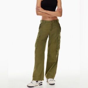 TNA Aritzia Khaki Green Utility Cargo Pants